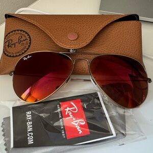 Ray Ban Aviators Red Mirror